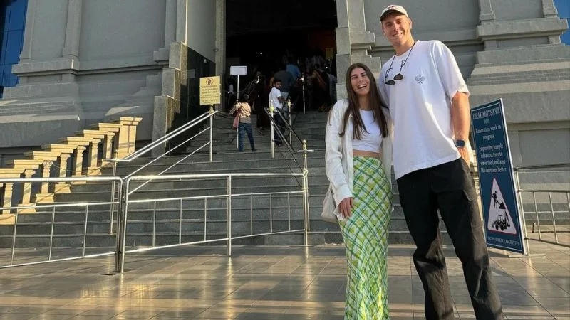 Cameron Green and partner explored Shree Radha Krishna Temple, Bengaluru